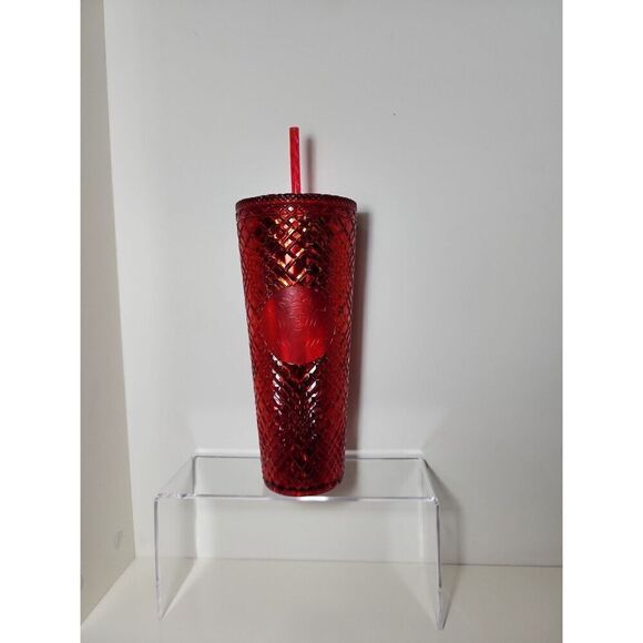 Starbucks Red Venti 2021 Jeweled Bling Tumbler Cold Cup 24oz Holiday - Picture 1 of 3